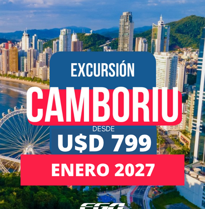 CAMBORIU - ENERO 2027 - 8 DÍAS - 5 NOCHES